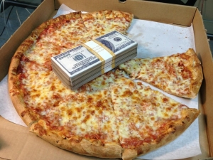 pizza with money